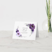 Merci de Mariage floral pourpre