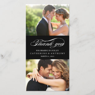 Merci de mariage tout simplement élégant - Noir