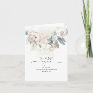 Merci de mariage vintage aux fleurs blanches