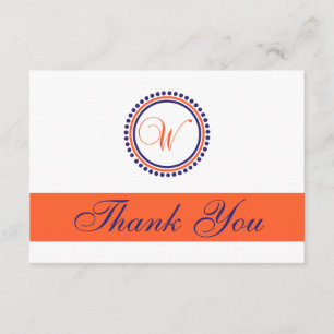 Merci de Monogam de cercle de point de W (bleu