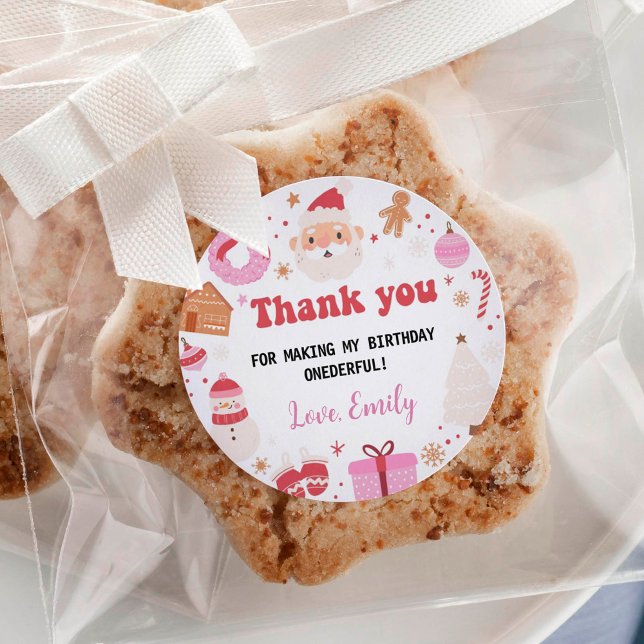 Merci de Noël Anniversaire Étiquettes de fête (Créateur téléchargé)