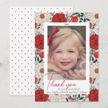 Merci de Noël floral Carte photo