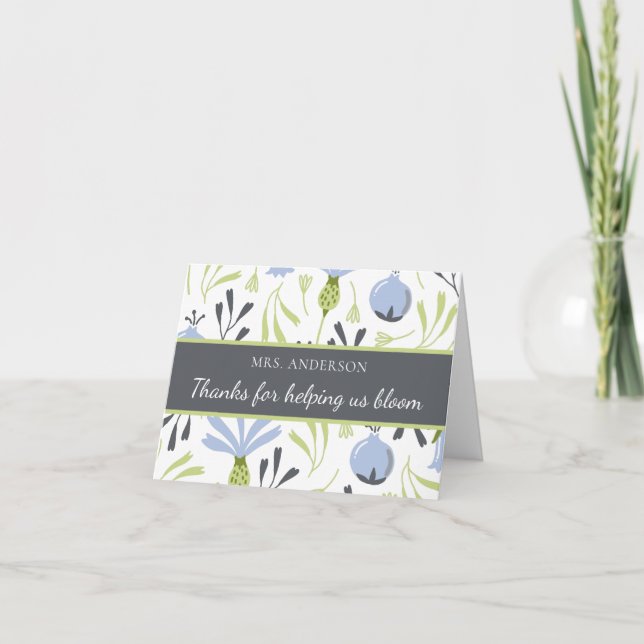 Merci De Nous Aider À Bloom Enseignant Carte de re (Devant)