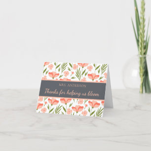 Merci De Nous Aider À Bloom Enseignant Carte de re