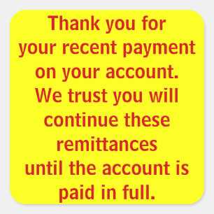 Merci de paiement Stickers de facturation pour les