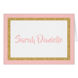 Merci de Parties scintillant rose et or