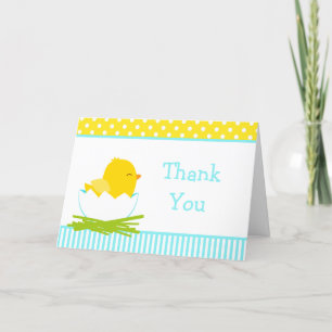 Merci de poussins de garçon bleu et jaune