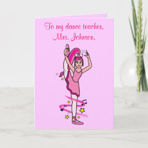 Merci de professeur de danse personnalisable carte