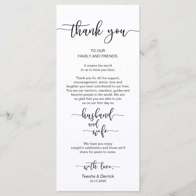 Merci de réglage de la place mariage, carte de scr (Devant)