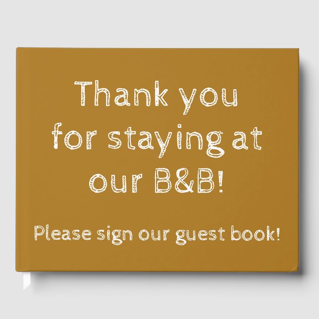 "Merci de séjour à notre B&B !" Livre d'or (Recto)