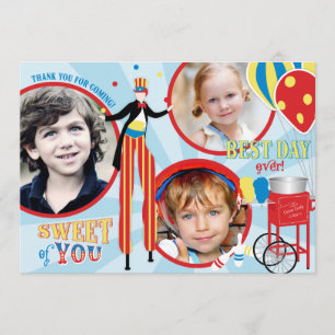 Merci de sucrerie de coton de marcheur d'échasse