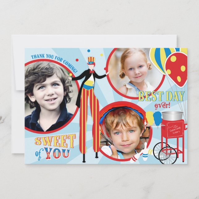 Merci de sucrerie de coton de marcheur d'échasse (Devant)