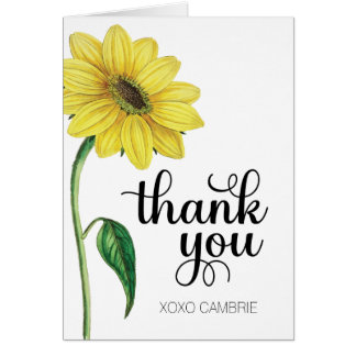 Merci de tournesol aquarelle