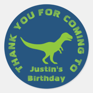 Merci de venir les stickers d'anniversaire dinosau