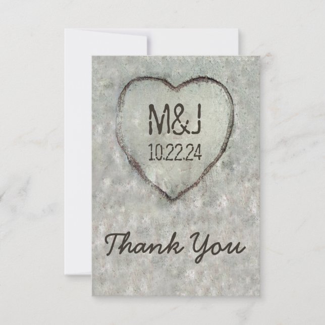 Merci découpé de mariage d'arbre de bouleau de (Devant)