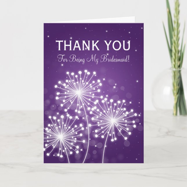Merci Demoiselle d'Honneur Été Étincelle Violet (Devant)