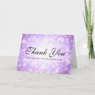 Merci Demoiselle d'Honneur Purple Winter Wonderlan
