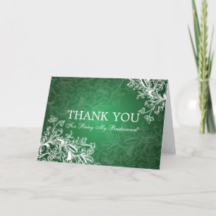 Merci Demoiselle d'Honneur Vintage Swirls Vert