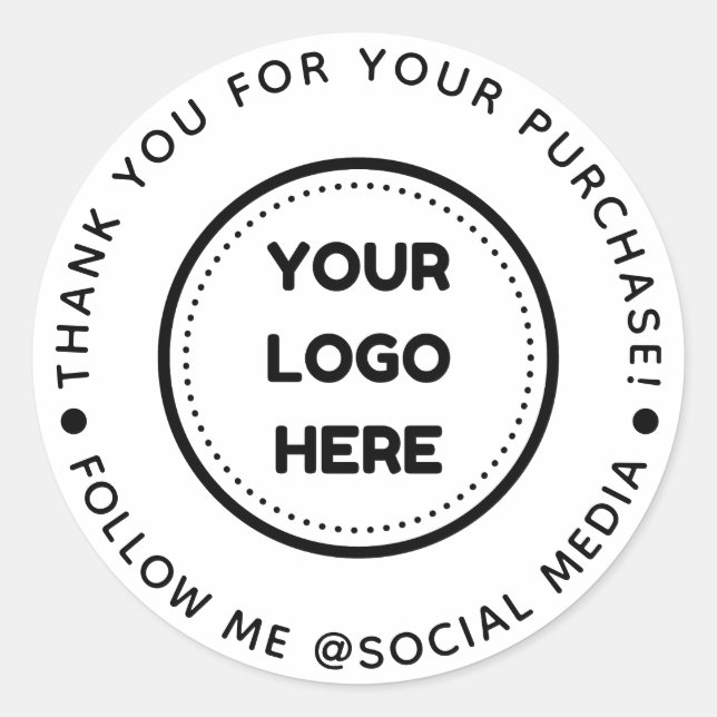 Merci D'Entreprise Pour Votre Sticker D'Achat (Devant)