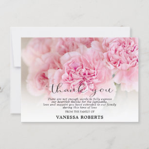 Merci des oeillets rose en Sympathie PHOTO