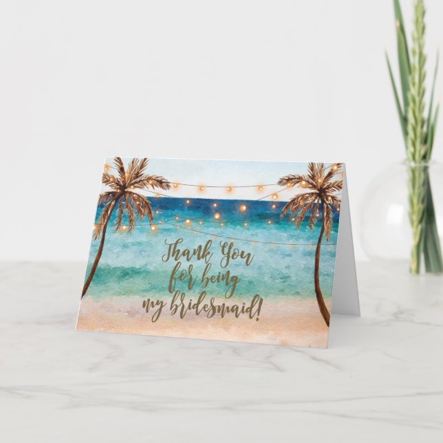 merci d'être ma carte de femme d'honneur plage (Devant)