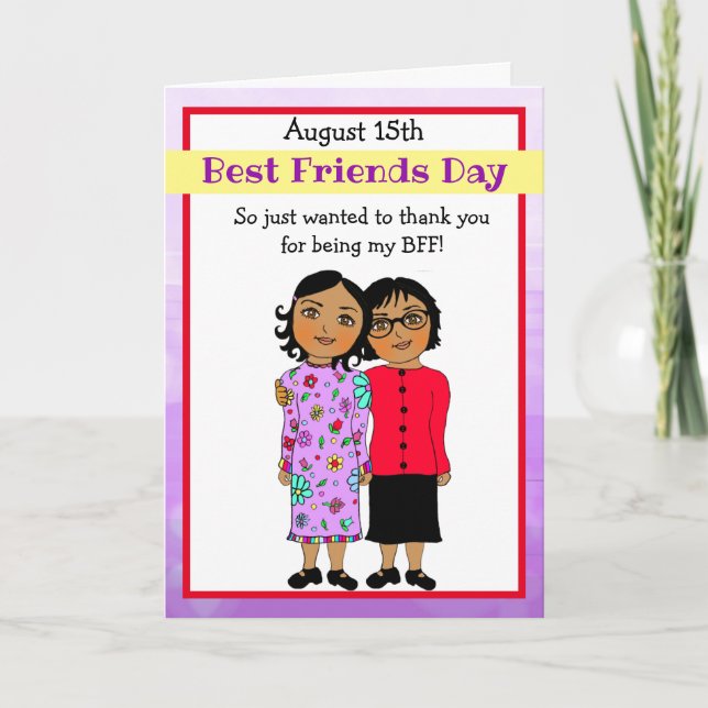 Merci d'être ma meilleure carte d'ami pourpre (Devant)