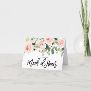 merci d'être ma servante de carte d'honneur floral