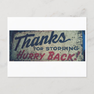 Merci d'être passé Revenez vite ! Carte postale