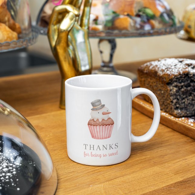 Merci D'Être Si Douce Snowman Cupcake Mug (Créateur téléchargé)