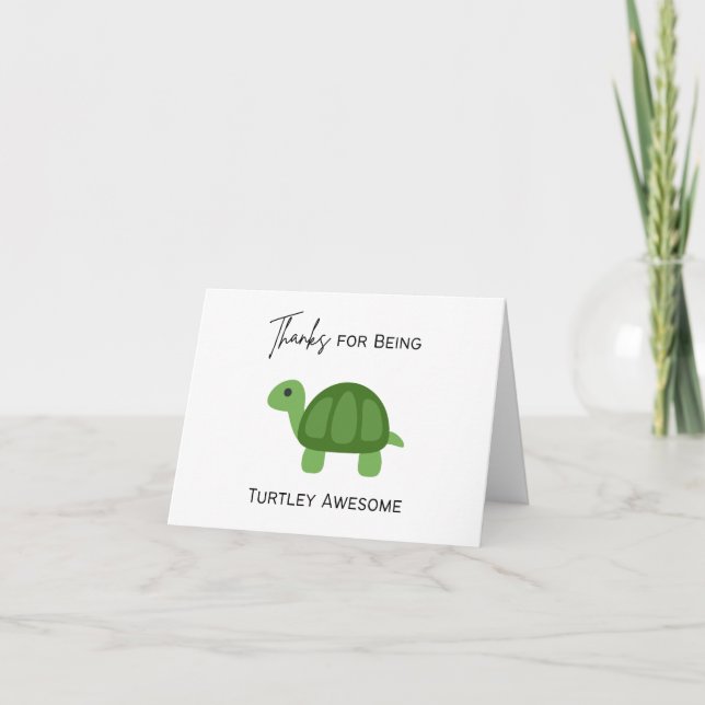 Merci d'être Turtley Awesome - Carte de jeu de mot (Devant)