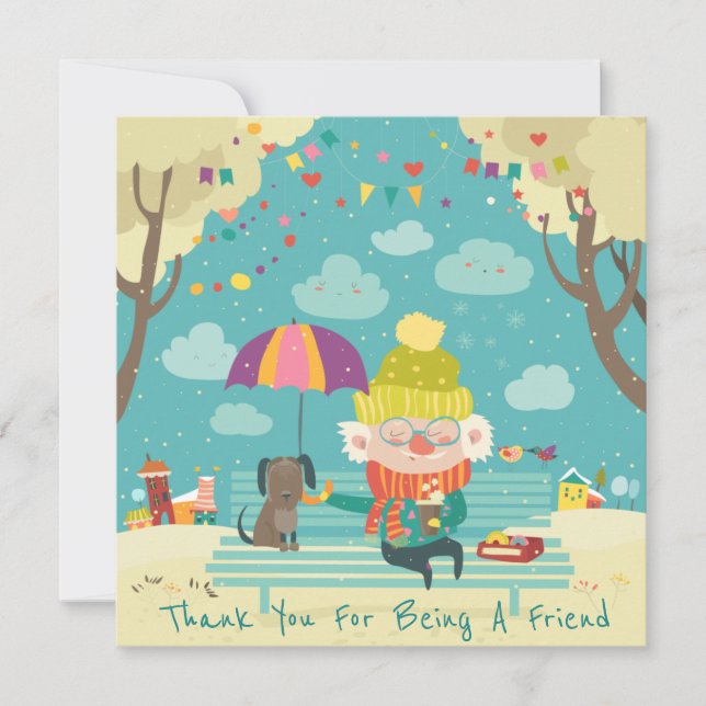 Merci d'être une carte de vacances ami (Devant)