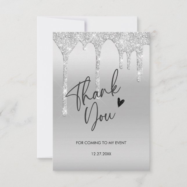merci d'être venu carte de remerciement goutte à p (Devant)