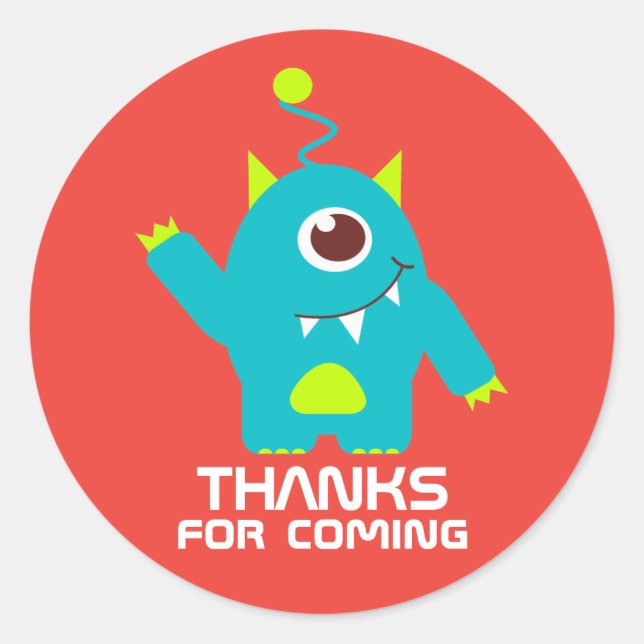 Merci d'être venu enfants alien autocollant d'anni (Devant)