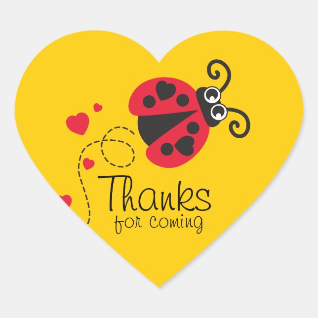 Merci d'être venu filles coccinelle autocollant d' (Devant)