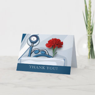 Merci, Docteur. Carte personnalisée Carnation roug