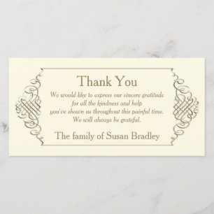 Merci d'or élégant de sympathie de cadre