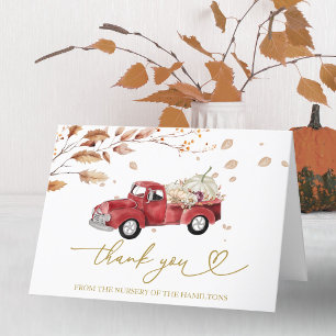 Merci du Baby shower d'automne vintage du camion