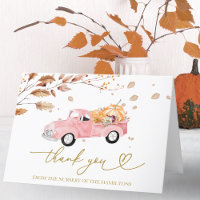 Merci du Baby shower d'automne vintage du camion
