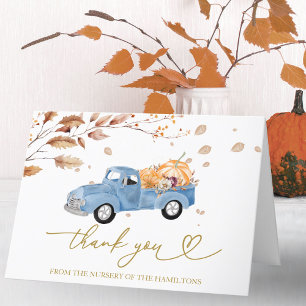 Merci du Baby shower d'automne vintage du camion