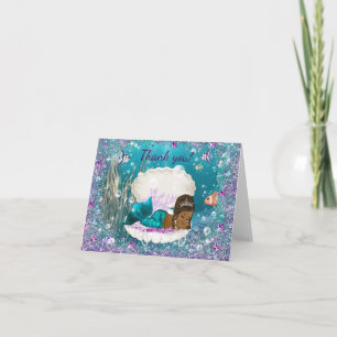 Merci du Baby shower de la sirène afro-américain
