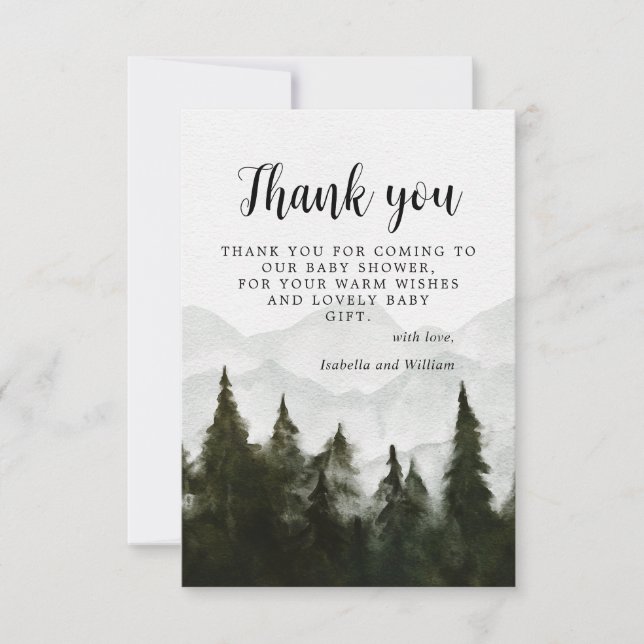 Merci du Baby shower forestier de Misty (Devant)