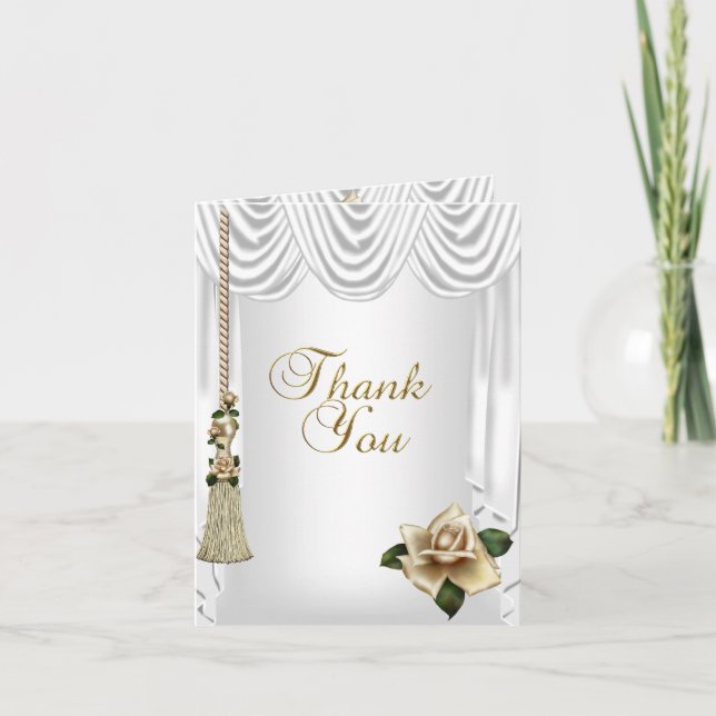 Merci Elégant mariage blanc crème Rose or (Devant)