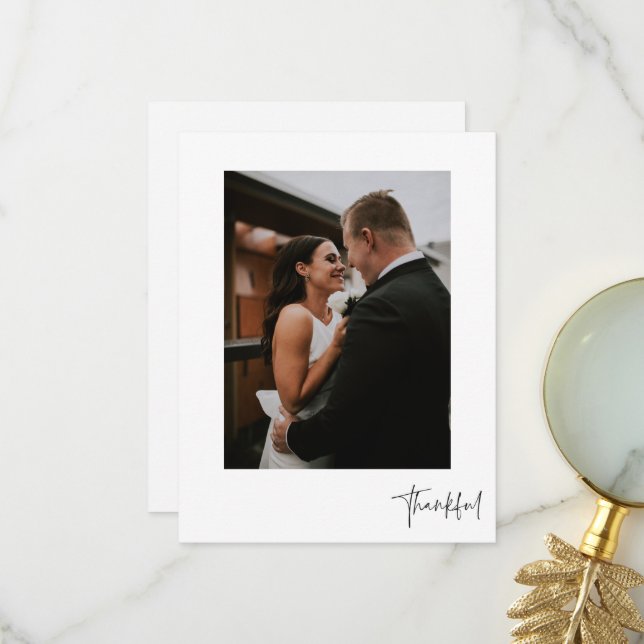 Merci Elegant Mariage photo Carte de remerciements (Devant/Arrière en situation)