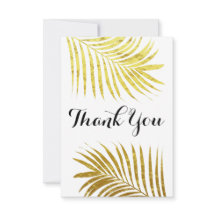Merci Élégant Mariage Tropical de feuille d'or