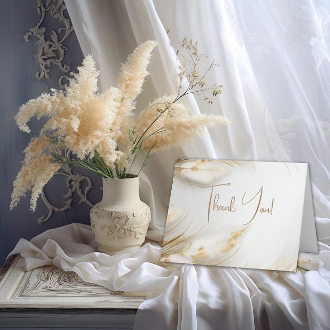 Merci | Elégante Pampas Bohème Florale Or (Créateur téléchargé)