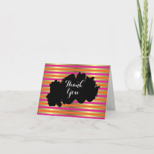 Merci en métal rose, orange et faux