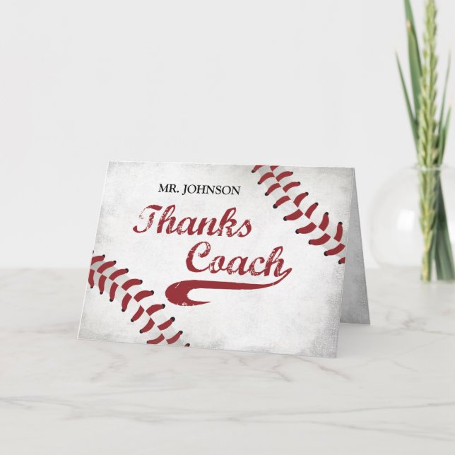 Merci Entraîneur De Baseball Grand Grunge Baseball (Devant)