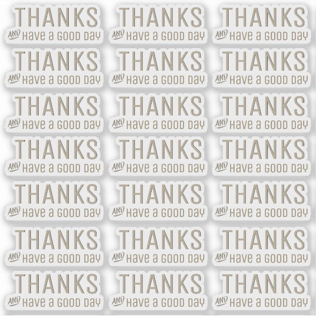 Merci et Bonne journée Stickers Transparent (Devant)