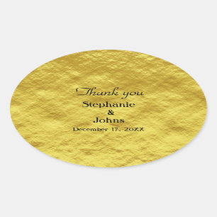 Merci Étiquette Gold Foil Mariage brillant Faveur