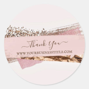 Merci Étiquette rose rose or Texte personnalisé